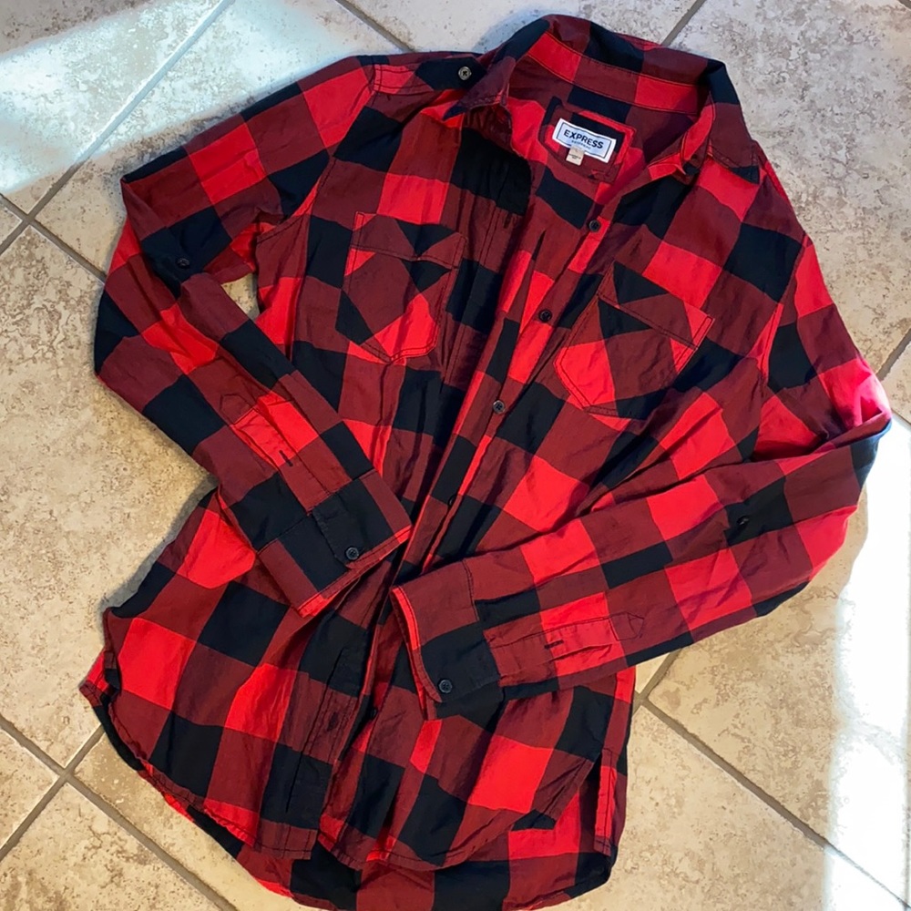 Express Buffalo Plaid Top